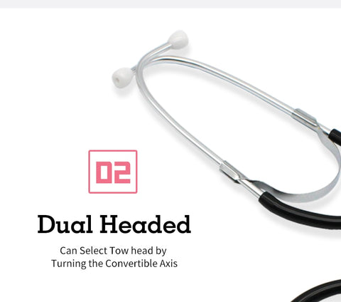 Image of Portable Dual Head Stethoscope For Doctor Nurse Medical Student Health Blood Light Weight Aluminum Chest Piece Blood Pressure