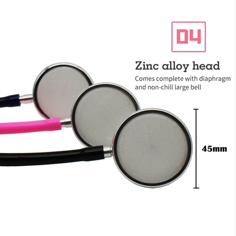 Image of Portable Dual Head Stethoscope For Doctor Nurse Medical Student Health Blood Light Weight Aluminum Chest Piece Blood Pressure