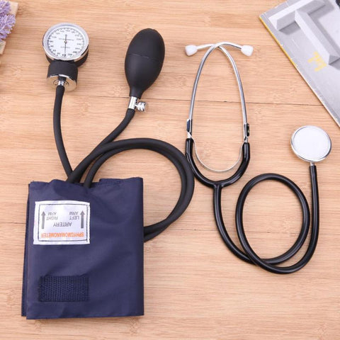 Image of New Manual Arm Sphygmomanometer Blood Pressure Gauge with Stethoscope Monitor Device Health Monitors Health Care Dropshipping