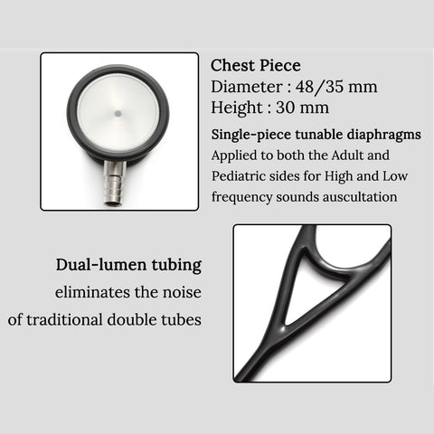 Image of Professional Heart Lung Cardiology Stethoscope Medical Dual Head Doctor Stethoscope Doctor Medical Medical Equipment Device
