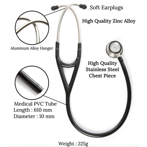 Image of Professional Heart Lung Cardiology Stethoscope Medical Dual Head Doctor Stethoscope Doctor Medical Medical Equipment Device