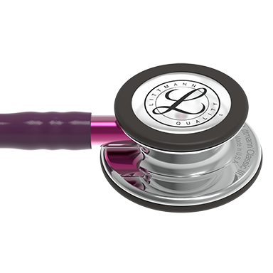 27" Length Plum Tube, Mirror Chestpiece, Pink Stem Littmann® Classic III™ Monitoring Stethoscope