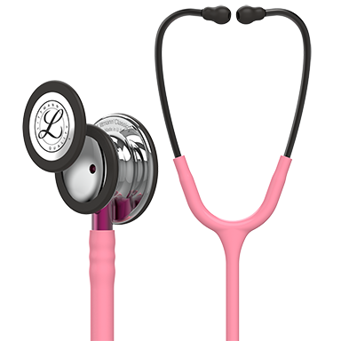 Image of 27" Length Pearl Pink Tube, Mirror Chestpiece, Pink Stem Littmann® Classic III™ Monitoring Stethoscope