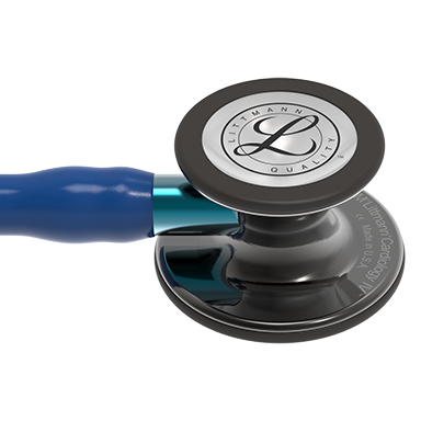 Image of 27'' Length High Polish Smoke-Finish Chestpiece, Navy Tube, Blue Stem and Black Headset Littmann® Cardiology IV™ Diagnostic Stethoscope
