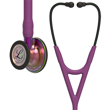27'' Length Rainbow-Finish Chestpiece, Plum Tube, Violet Stem and Black Headset Littmann® Cardiology IV™ Diagnostic Stethoscope
