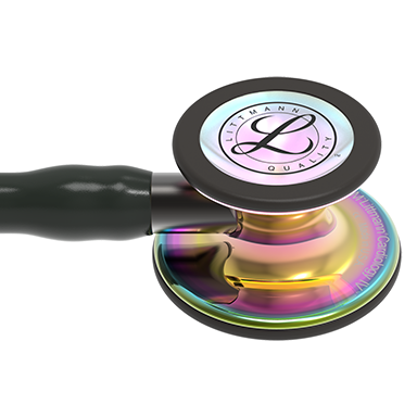 Image of 27'' Length Black tube, High-polish rainbow chestpiece, Black stem Littmann® Cardiology IV™ Diagnostic Stethoscope