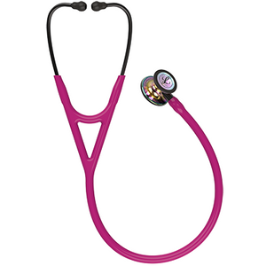 27'' Length Raspberry Tube, High-Polish Rainbow Chestpiece, Smoke Stem Littmann® Cardiology IV™ Diagnostic Stethoscope