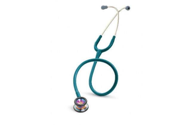 28" Length Caribbean Blue & Rainbow Littmann Classic II Pediatric Stethoscope