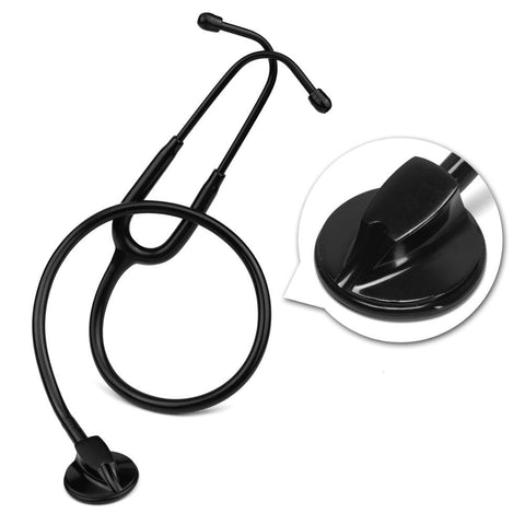 Image of All Black Medical Cardiology Doctor Stethoscope Professional Medical Heart Stethoscope Nurse Student Medical Equipment Device